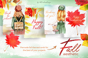 Watercolor Fall Aesthetic Clipart