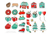 Winter Clipart, Cute Penguins, an Illustration by Collart Studio (Thumbnail 3 of 10)