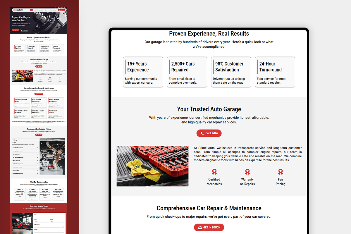 Auto Repair Wix Studio Website preview 2