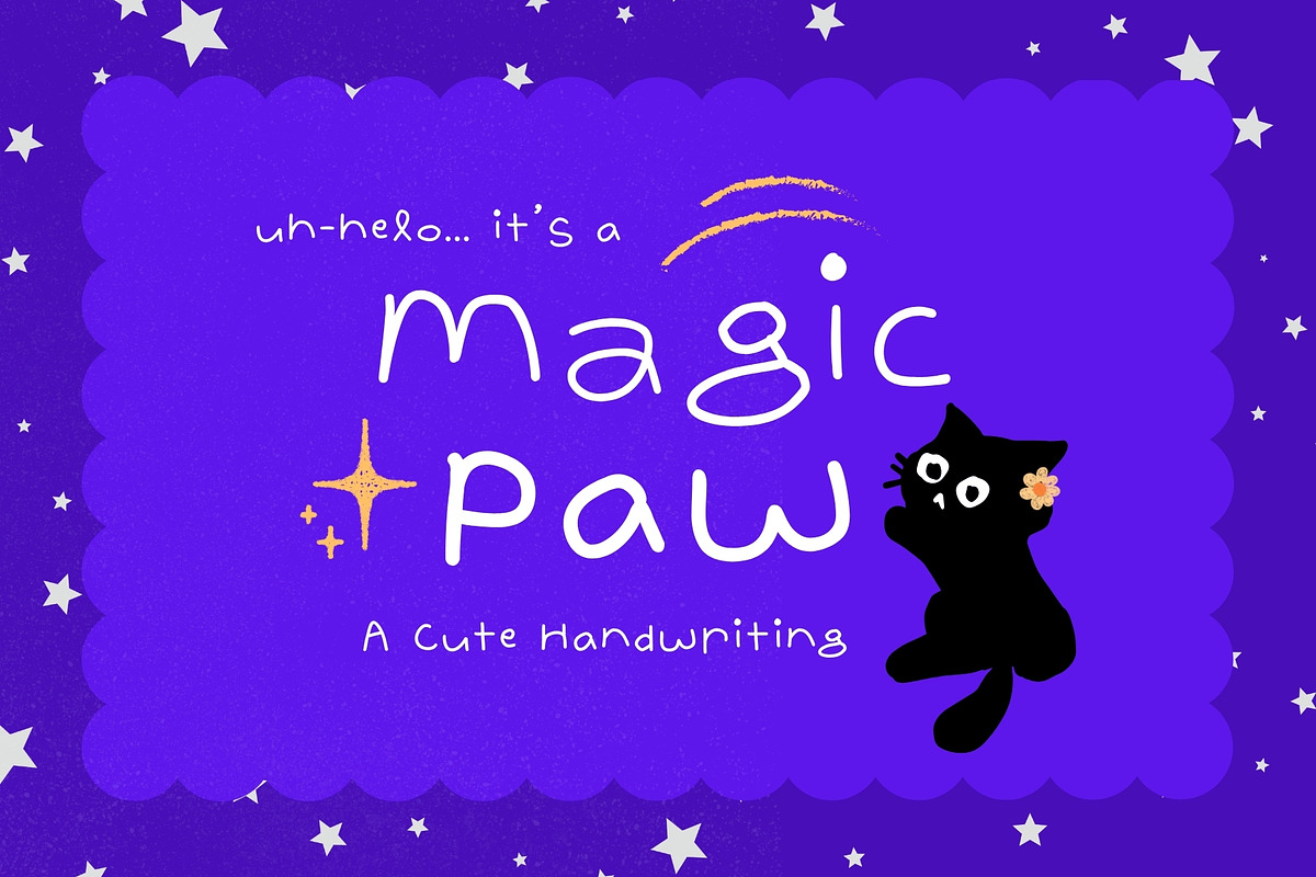 Magic Paw Cute Handwriting, a Handwritten Font by Sloulyfe (Photo 1 of 9)