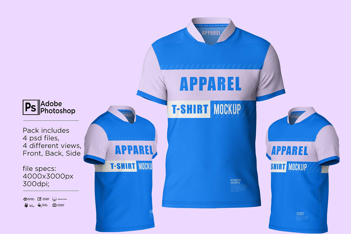 T-Shirt Jersey Short Mockup, a Shirt Mockup by Nanggroe Scripting (Photo 2 of 9)