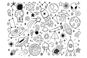 Hand Drawn Space. Doodle Space