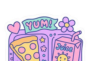 Back to school sticker design featur, an Illustration by Dvoevnore photos