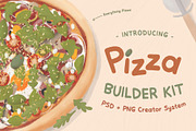 Pizza Builder Kit – Illustrated, a Food Illustration by Jelena Sardi (Thumbnail 1 of 9)