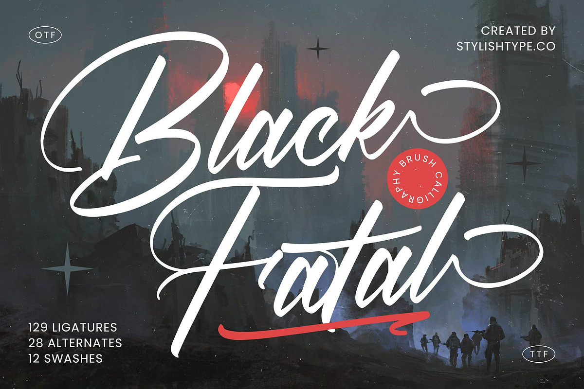 Black Fatal Brush Calligraphy Font, a Script Font by stylishtype.co (Photo 1 of 20)