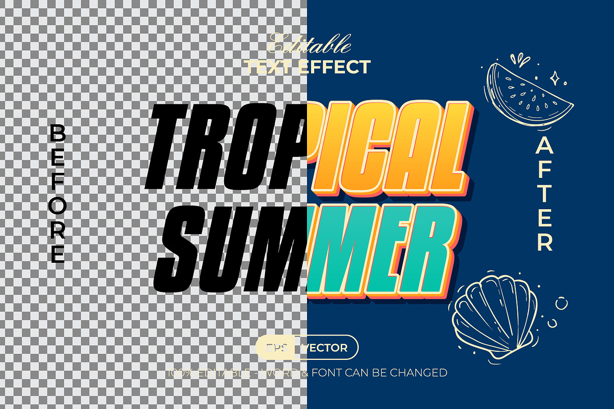 3D Text Effect Summer Theme, a Layer Style Add-On by Mockmenot (Photo 2 of 2)