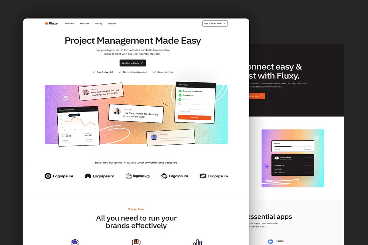 Fluxy Multi layout Framer, a Landing Page Template by Lumina_ui_ux202 (Photo 6 of 6)