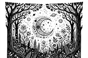 50 Mystical Galaxy Forest Silhouette, a Technology Illustration by Amazin_art (Thumbnail 23 of 33)