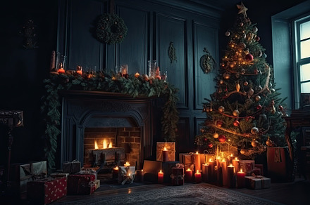 Christmas tree in the interior of th, a Photo by Iftikhar Alam
