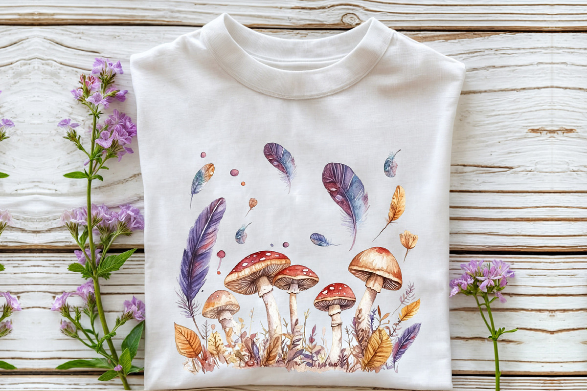 Summer Mushrooms Border Clipart, an Illustration by Rose Art (Photo 5 of 7)