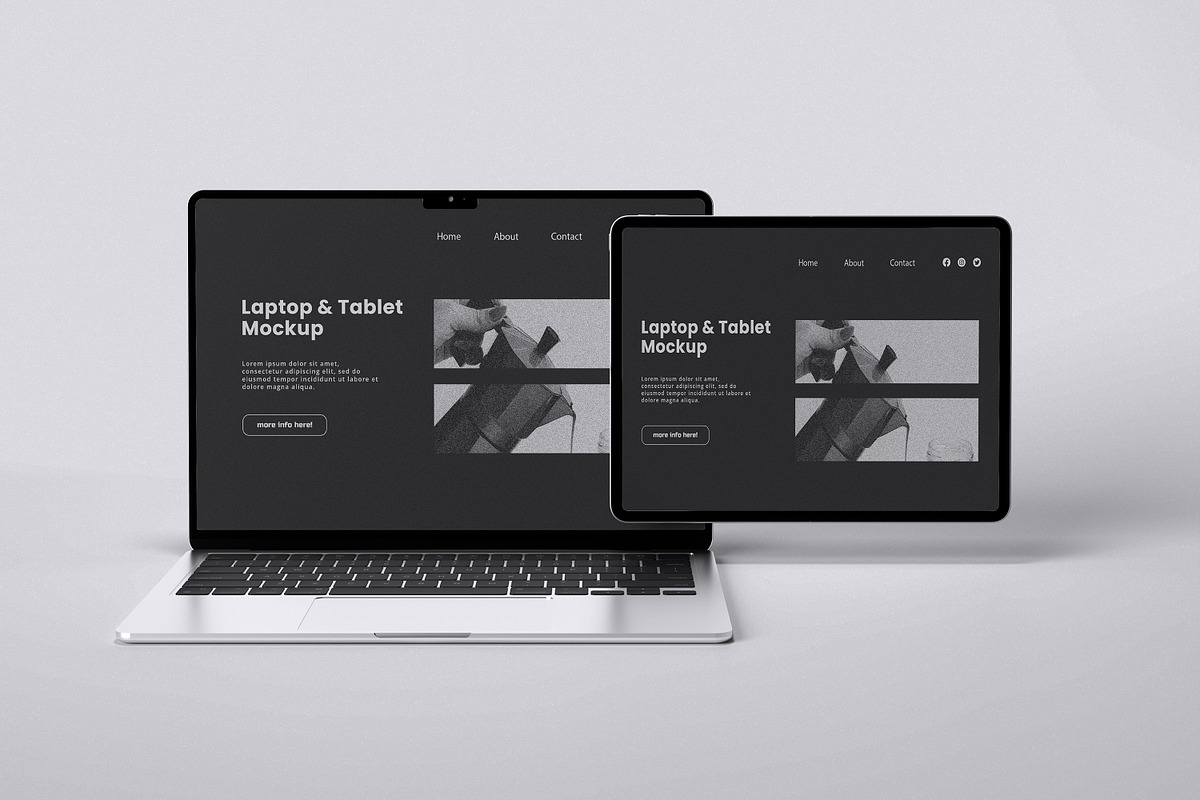 Laptop and Tablet Mockup, a Wearable Device Mockup by xavier_studio (Photo 5 of 5)