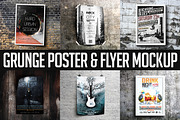 Grunge Poster & Flyer Mockup, a Print Template by CREATIVE DUDE (Thumbnail 1 of 7)