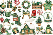 Watercolor Christmas Clipart PNG, an Illustration by Libby Wishes (Thumbnail 2 of 13)