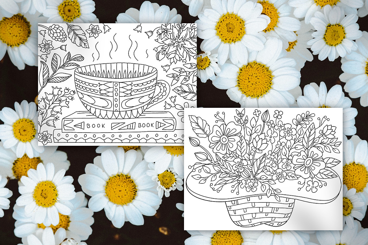 Adult Coloring Book | Whole Shop, a Graphic by ChristinaDesigns (Photo 4 of 28)