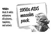 50s ADS Templates + Collage Cutouts, a Background Graphic by Pulpixel Design (Thumbnail 1 of 15)