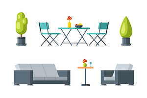Backyard or Patio Furniture for, an Object Illustration by TopVectors