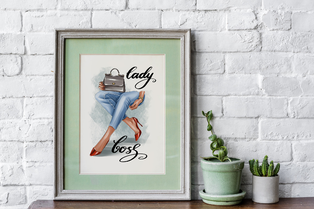 Lady boss clipart, Legs in jeans png, a Work Illustration by KupalinaArt (Photo 8 of 8)