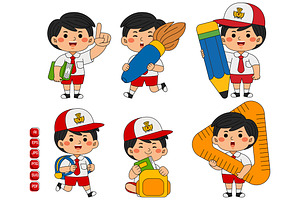 Cute Student Boy Character #02, an Education Illustration by MEDZ