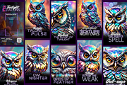 Holographic Owls: Business Cards, a Business Card Template by Cheryl.wTf (Thumbnail 7 of 11)