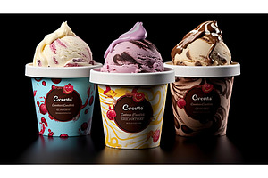 cone ice cream package ai generated, a Food & Drink Photo by pikepicture