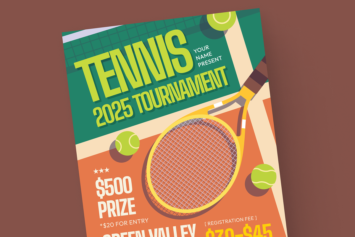 Tennis Tournament Flyer, a Flyer Template by MMPixelCraft (Photo 4 of 4)