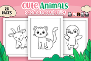 Cute Animals Coloring Pages for Kids, an Animal Illustration by Sultana177 (Thumbnail 1 of 3)