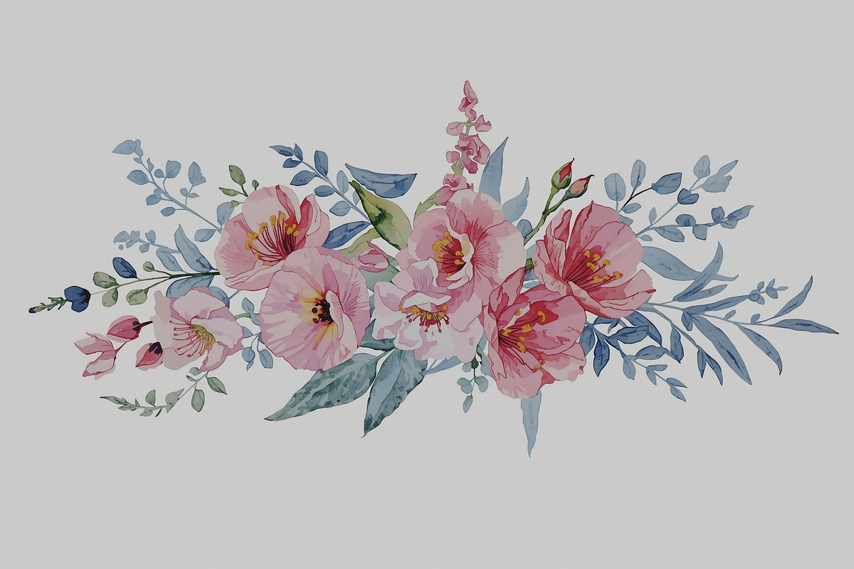 Watercolor Floral Bouquet Set, an Illustration by Creativeshirt (Photo 10 of 11)