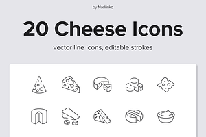 Cheese Line Icons