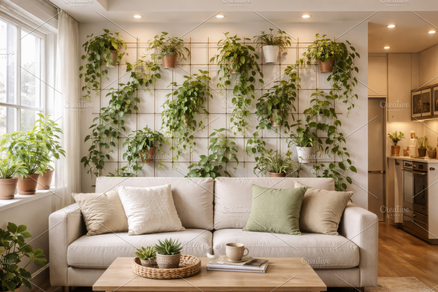 Indoor climbing houseplants on livin, a Photo by Dvoevnore photos