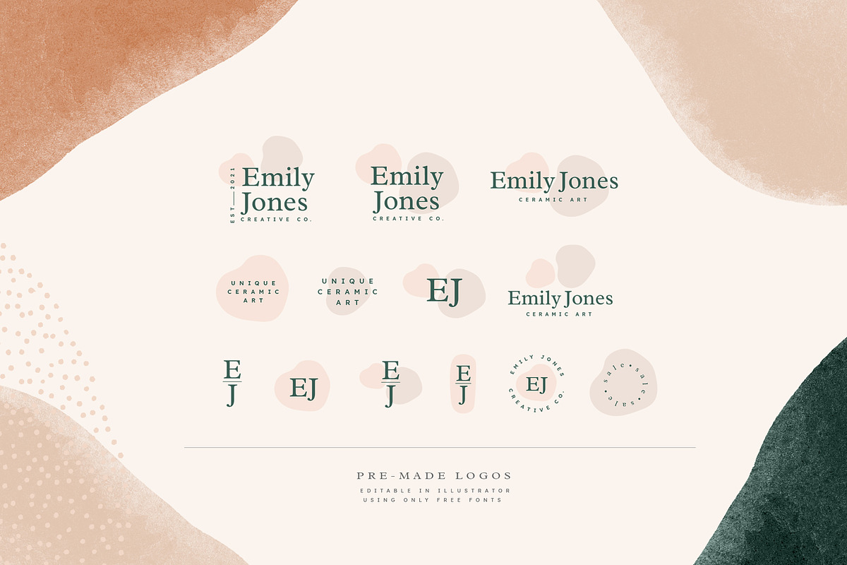 Earthy Abstract Shapes + Logos, a Texture Graphic by Basia Stryjecka (Photo 17 of 20)