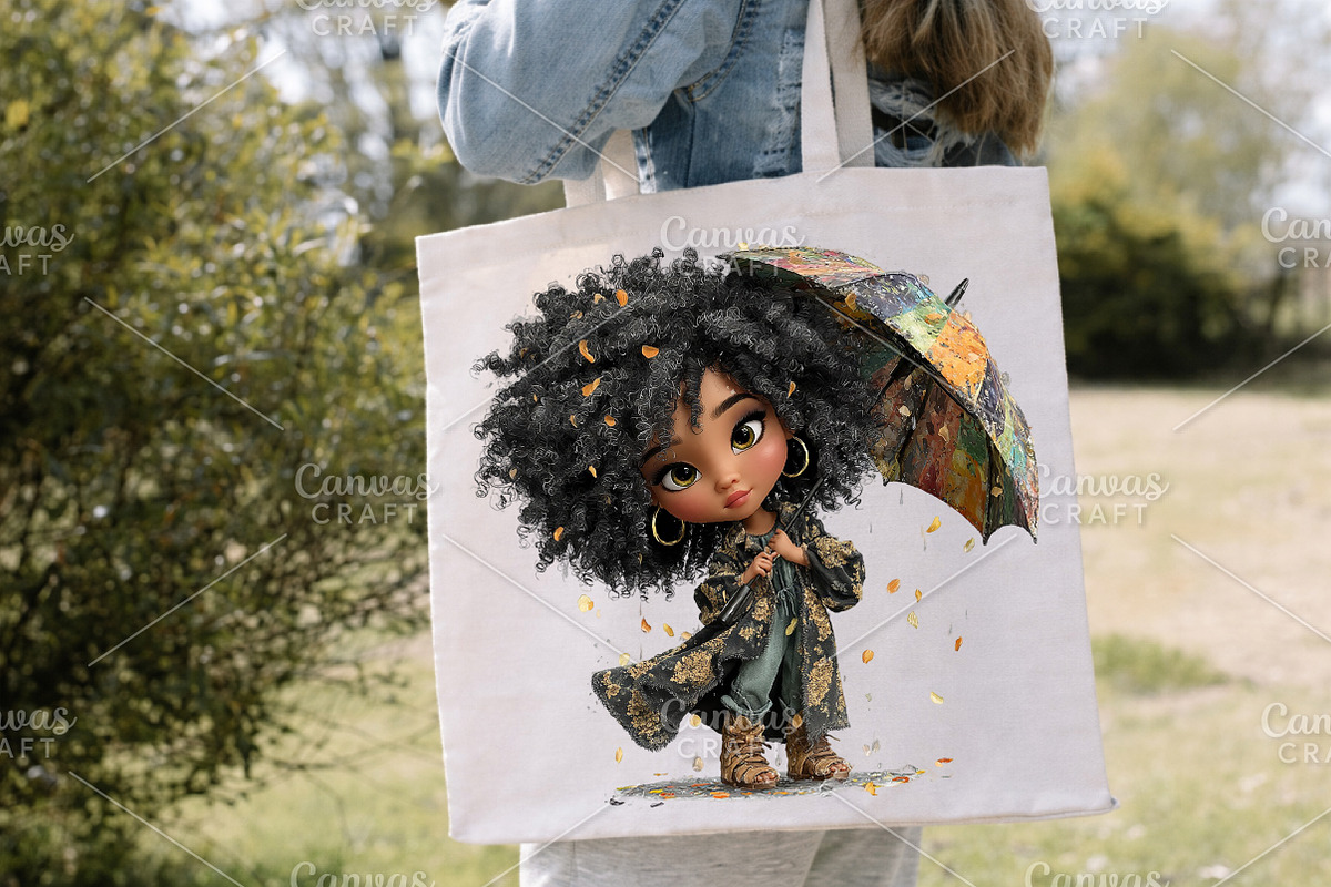 Whimsical Black Afro Girl Clipart, an Illustration by Canvas Craft (Photo 4 of 7)