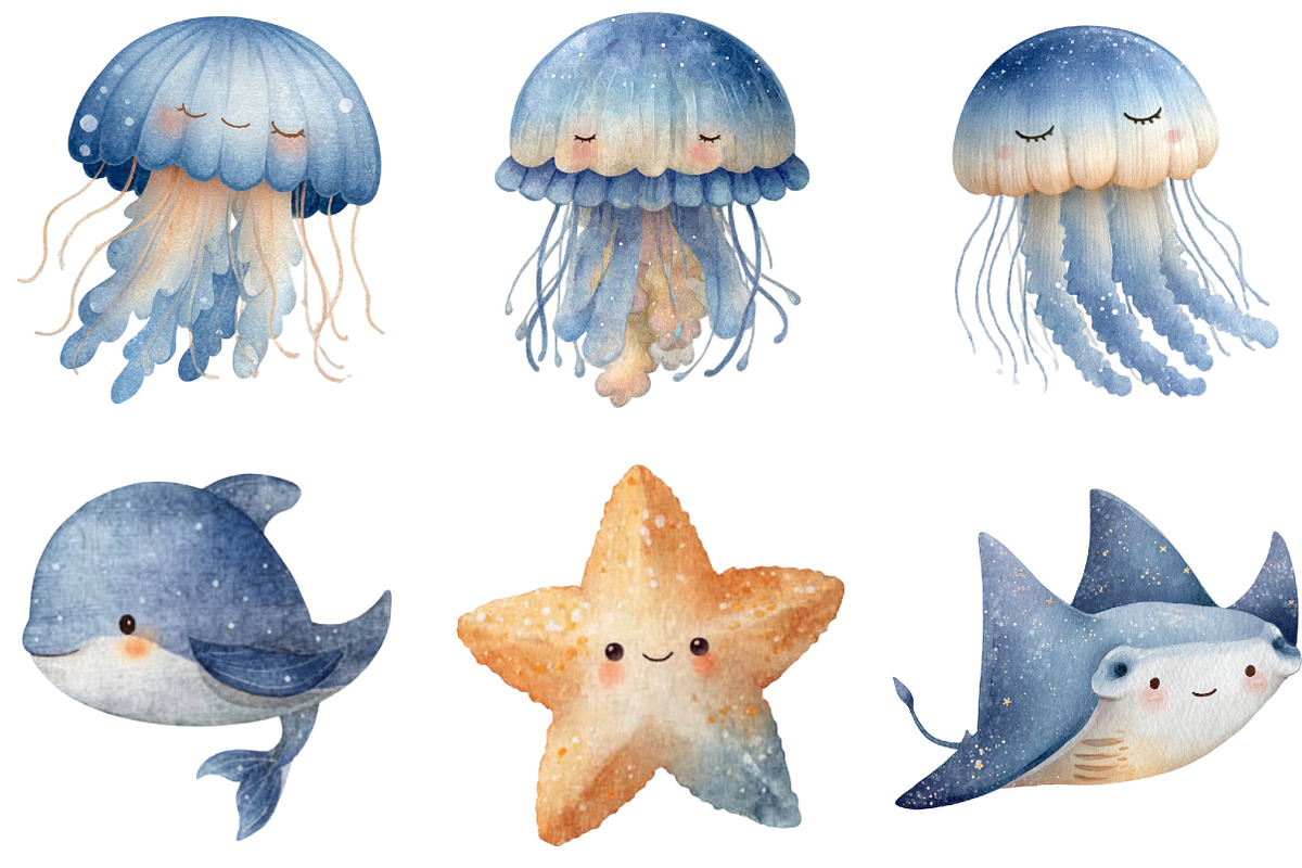 Undersea watercolor clipart, an Illustration by Sublimation Artist (Photo 7 of 7)