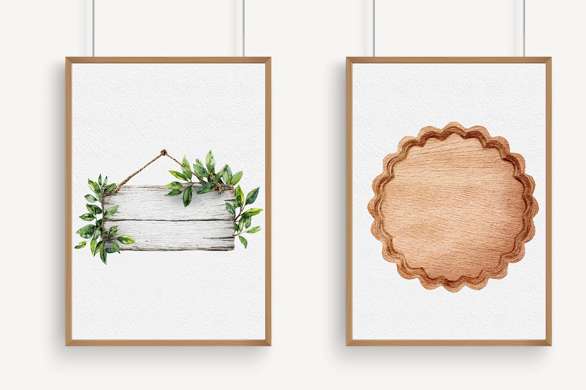 Watercolor Wood Boards Clipart, an Illustration by Libby Wishes (Photo 4 of 7)