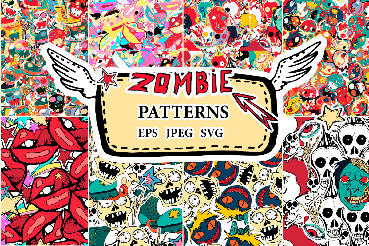 Zombie patterns, a Pattern Graphic by TatianaBannikova (Photo 1 of 10)
