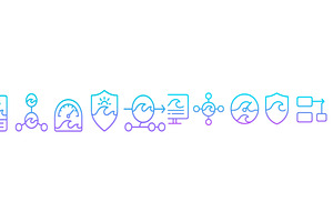 Colorful digital wave icons, an Illustration by ZinetroN