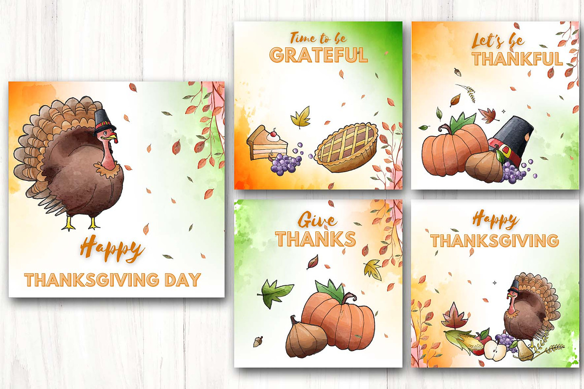 Thanksgiving Social media template, a Social Media Template by Vibrant Design Shop (Photo 2 of 7)