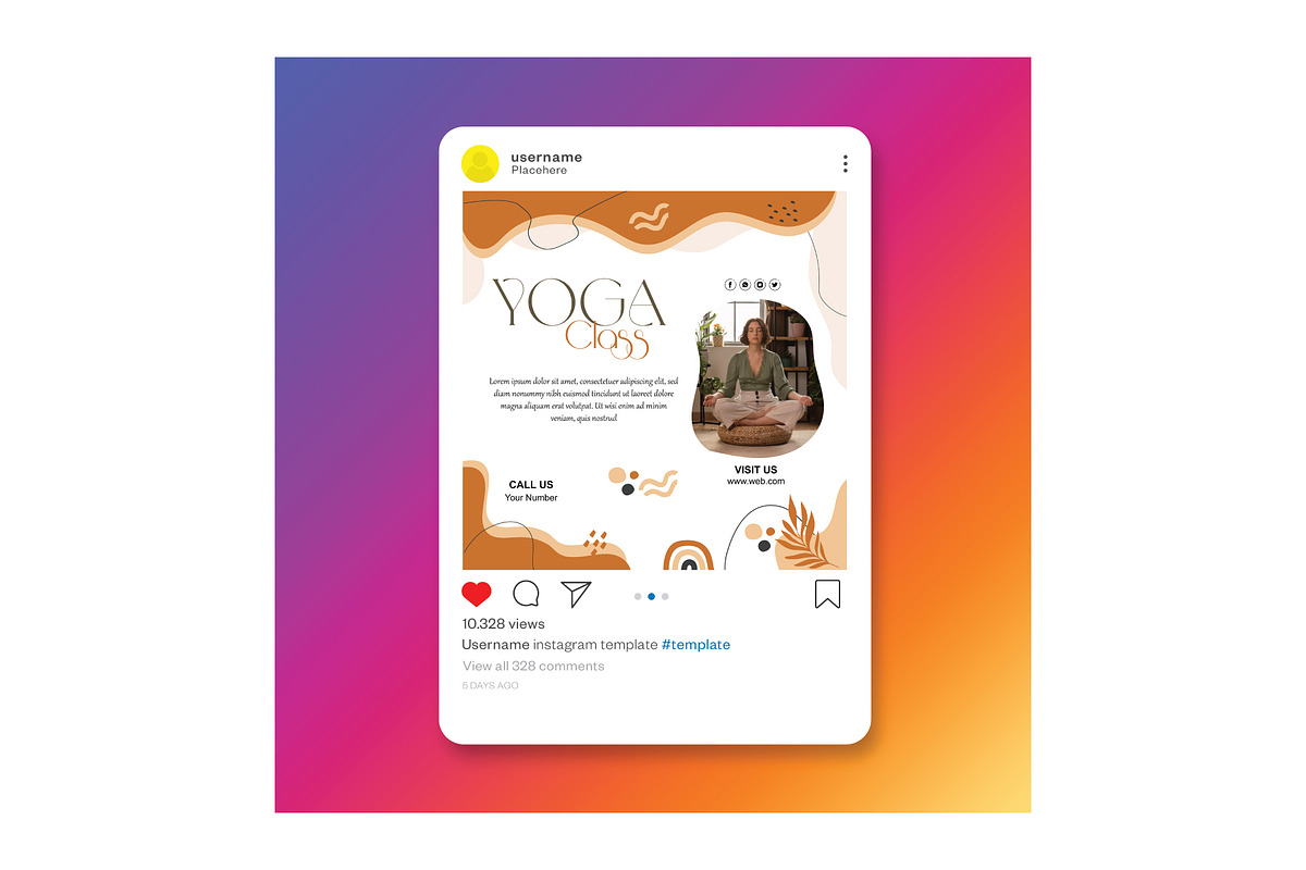 Editable Yoga Flyer Design Template, a Flyer Template by YUDesignStore (Photo 5 of 6)