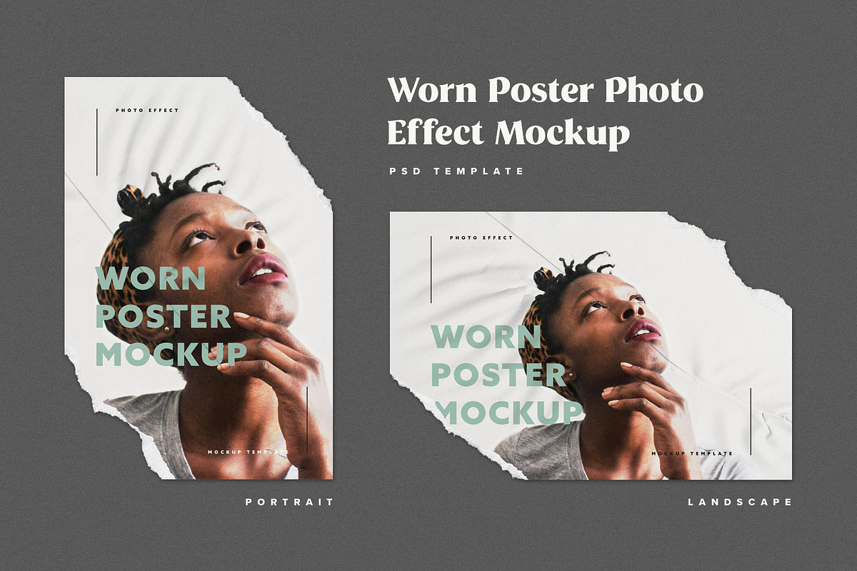 Ripped Paper Poster Mockup Set, a Print Template by veila.me (Photo 5 of 5)