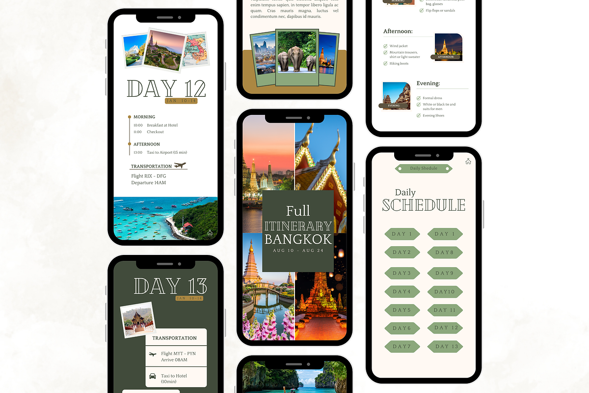 Travel Itinerary Template for Canva, a Templates & Theme by Digital By Nikoleta (Photo 3 of 9)
