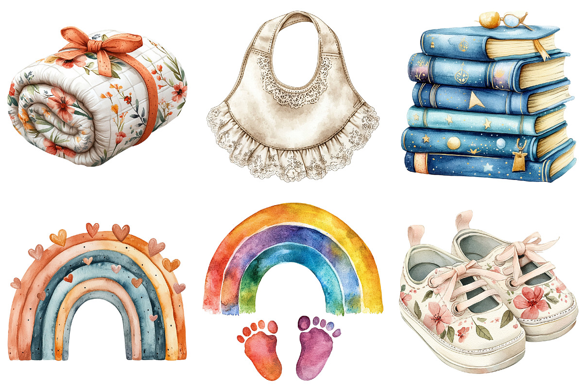Neutral Boho Baby Shower Doodle Clip, an Illustration by Watercolor design (Photo 4 of 5)