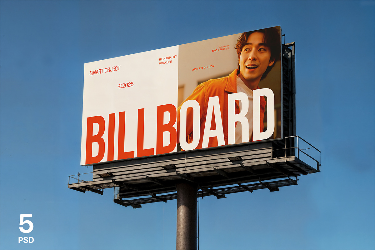 Outdoor Street Billboard Mockup, an Advertising Mockup by RamStudio2 (Photo 1 of 9)
