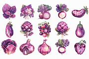 Violet Fruit And Vegetables Clipart, an Illustration by Libby Wishes (Thumbnail 3 of 6)