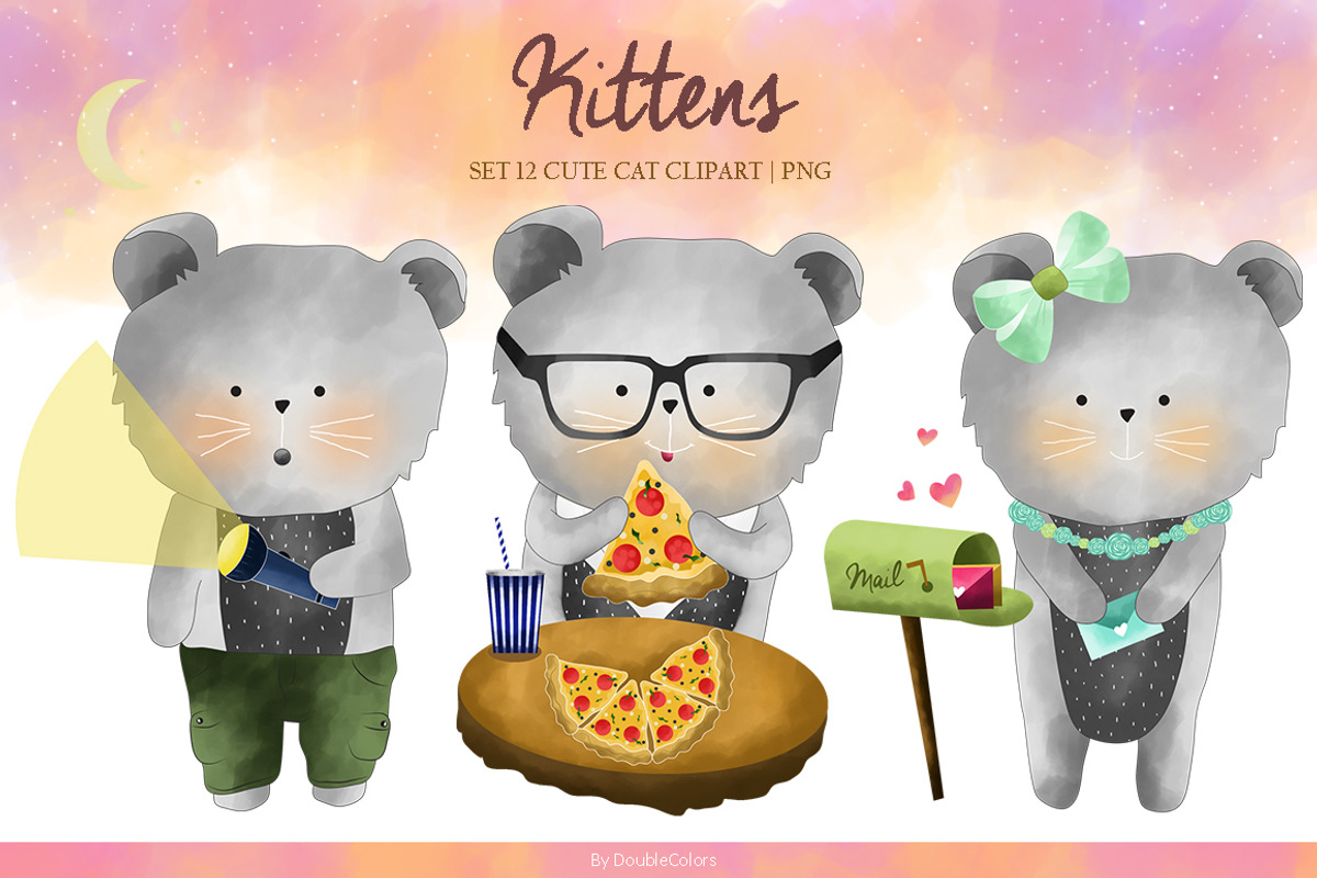 Set 12 Cute Kittens, an Illustration by DoubleColors (Photo 5 of 5)