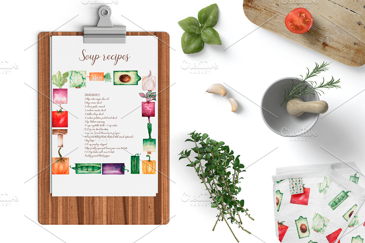 Watercolor vegetable garden, a Food Illustration by MayaNavits (Photo 7 of 10)