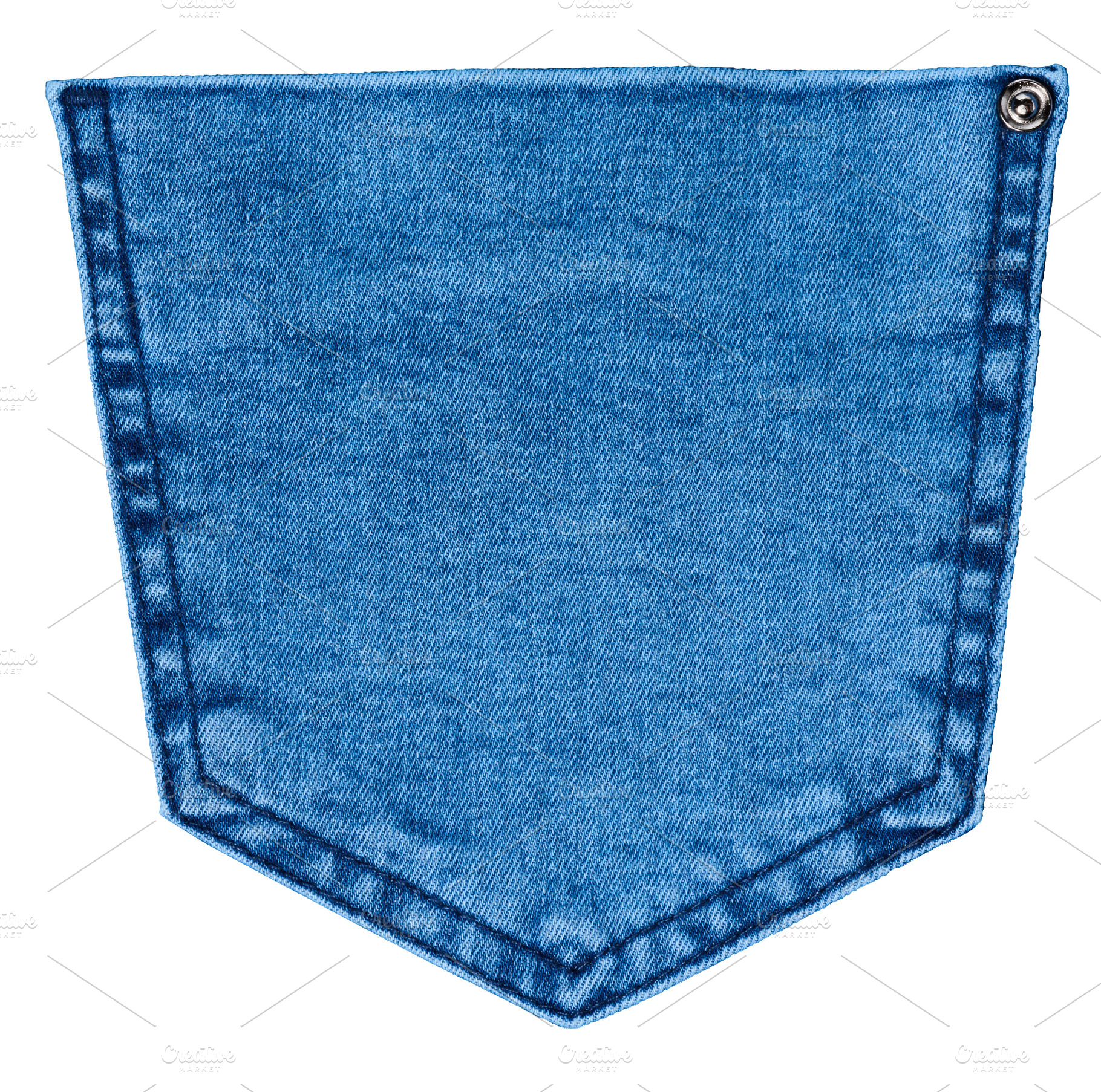 Back pocket of blue jeans on white background, a Beauty & Fashion Photo by ndanko