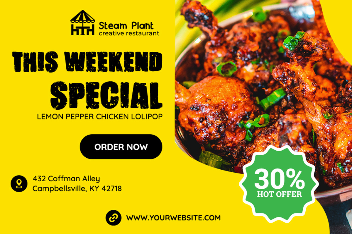 Restaurant Facebook Ad Banners, a Social Media Template by 3djagan (Photo 5 of 9)