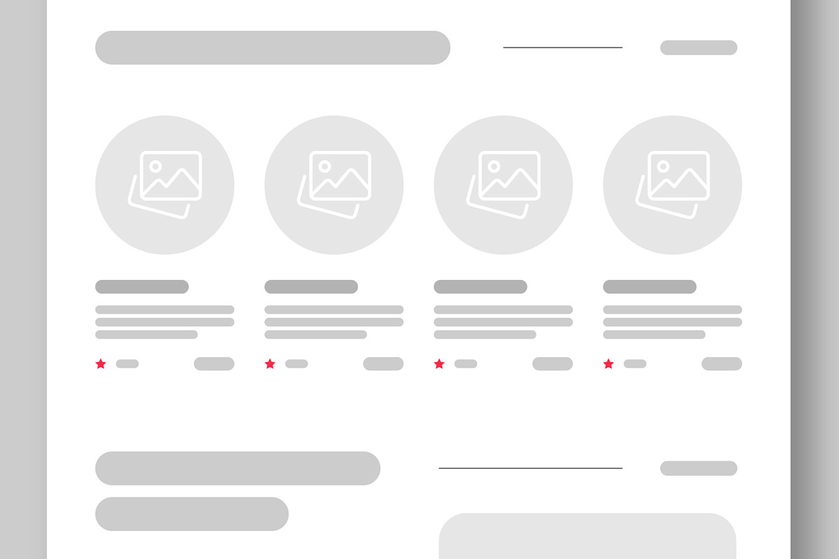 Wireframe Landing Page Layout, an UI Kit Template by CreativeShaper (Photo 3 of 6)