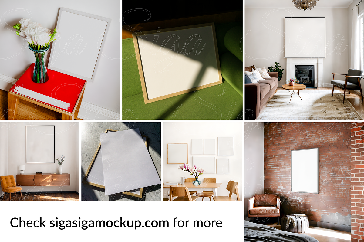 Poster Frame Mockup SET Paris 6 PSD, a Poster Template by SigaSigaMockup (Photo 4 of 4)