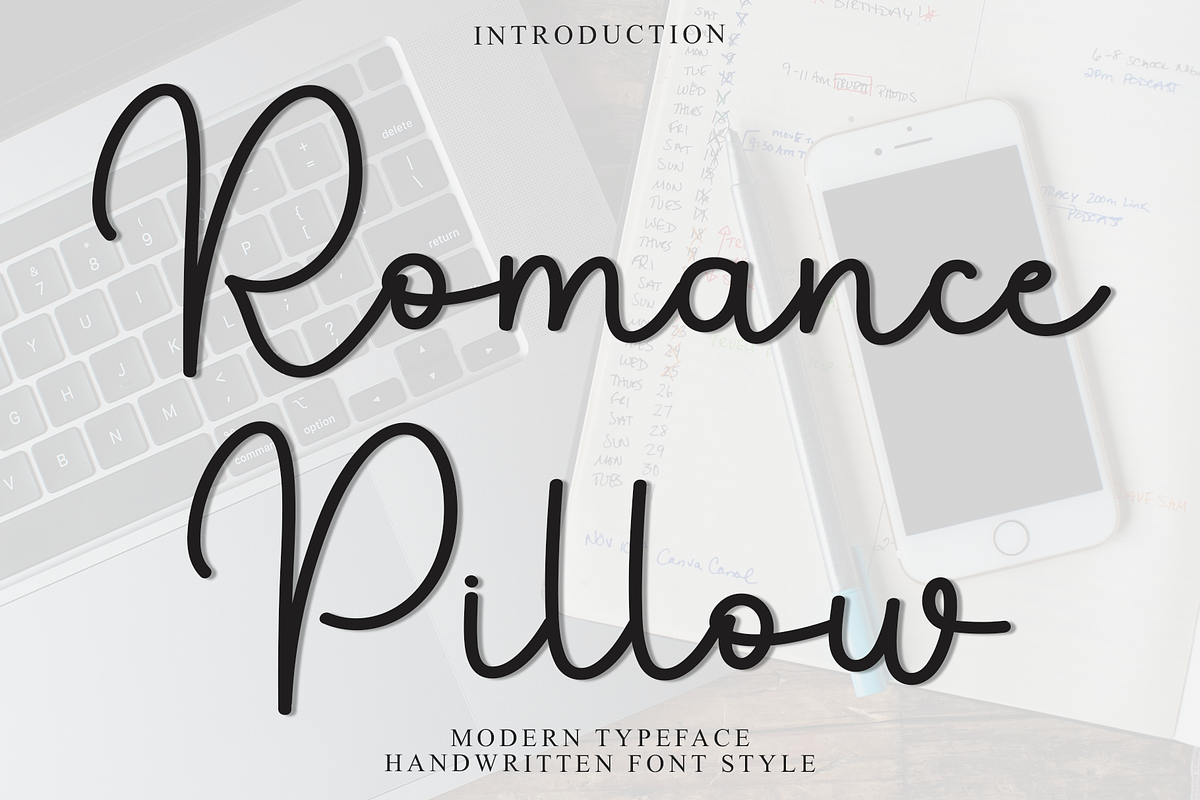 Romance Pillow, a Handwritten Font by InermediaSTUDIO (Photo 1 of 8)