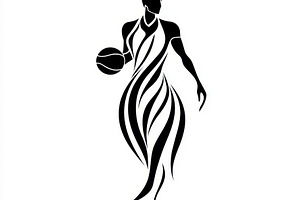 Abstract Basketball Player Design Bl, an Abstract Photo by Pixeness Studio